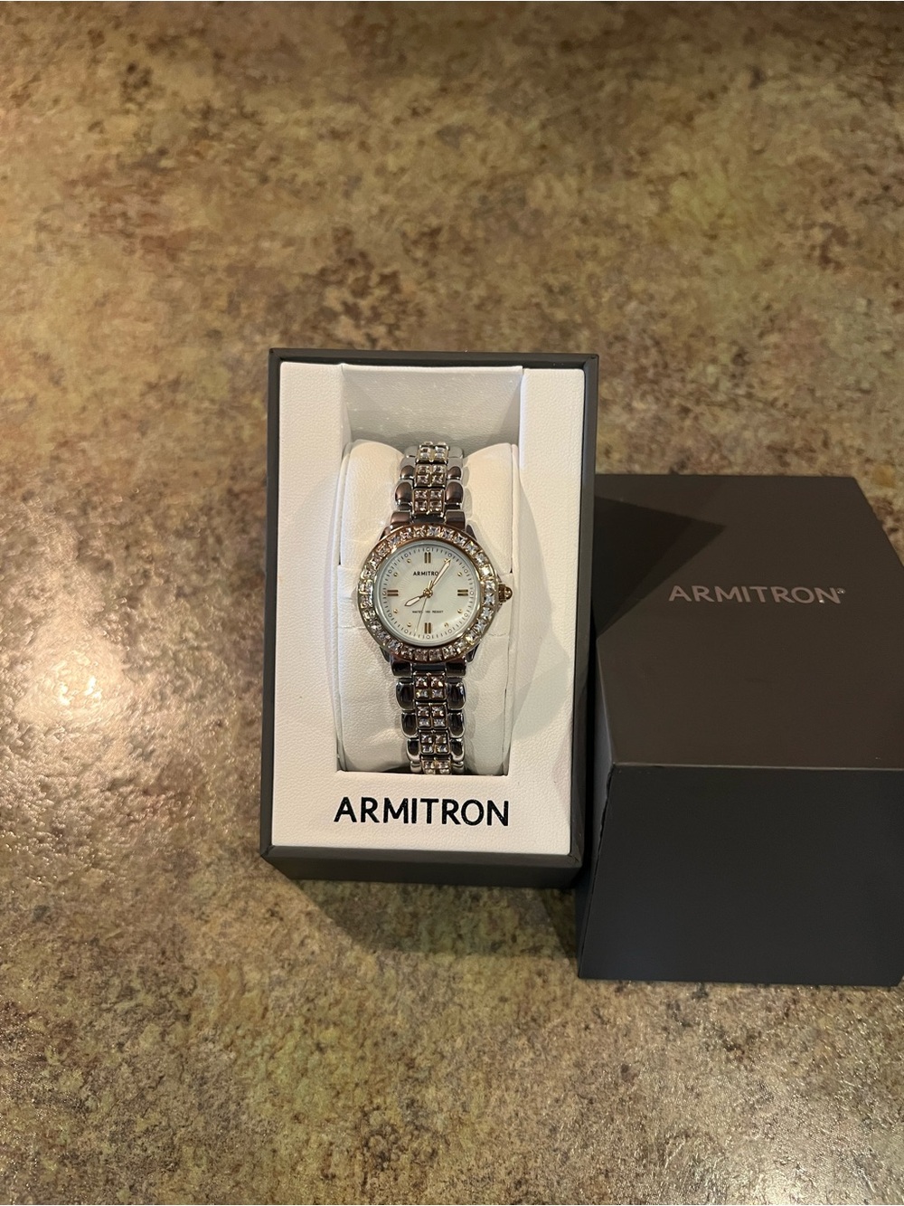 Armitron Silver-Tone Crystal Accent Ladies Bracelet Watch